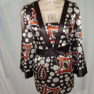 **Apt 9 Blouse 3/4 Sleeve Belted Waist V-Neck